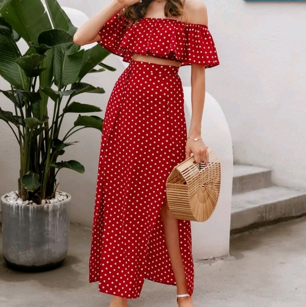 Two piece polka for dress